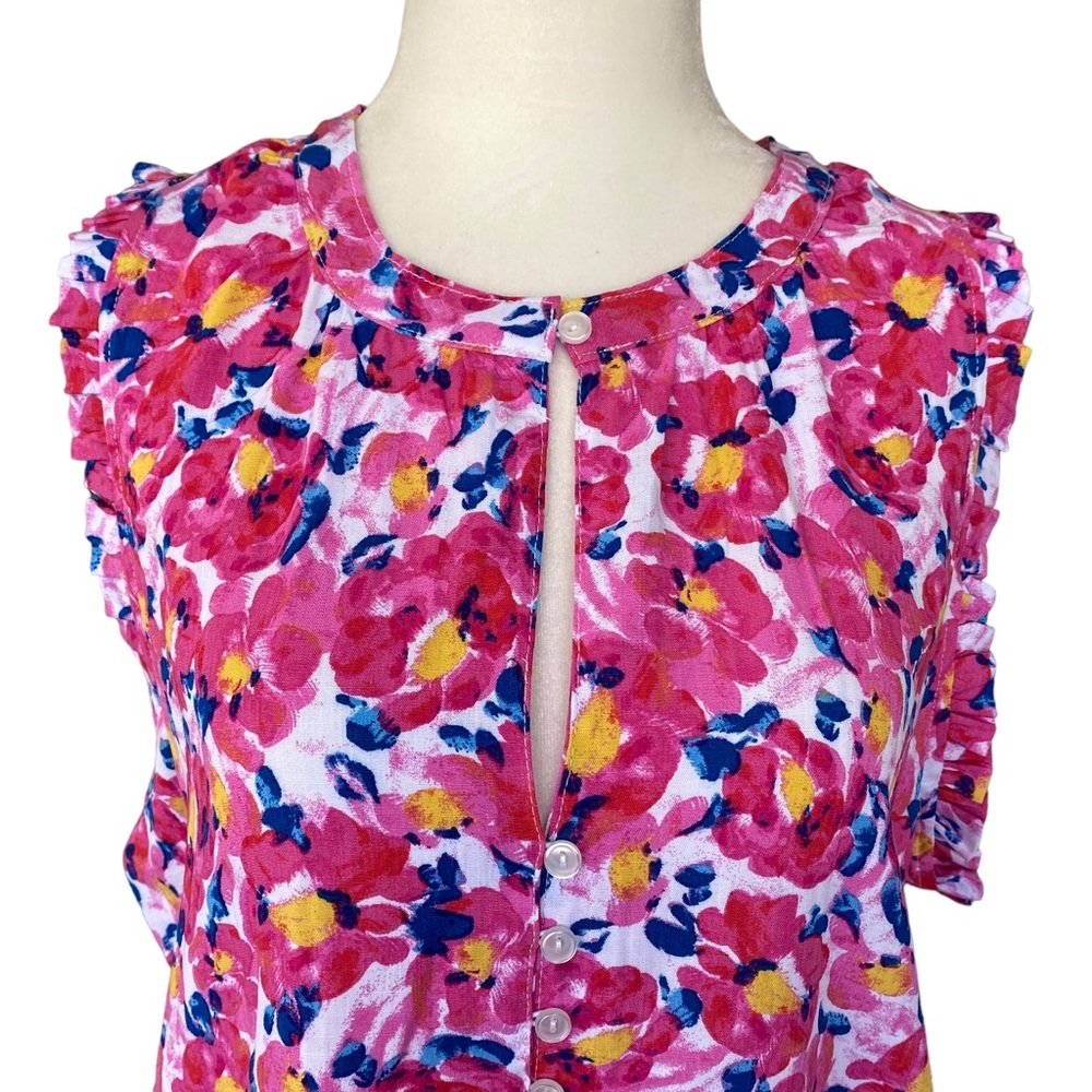 Time and Tru NWOT Pink Floral Tank Top Medium - Picture 2 of 12
